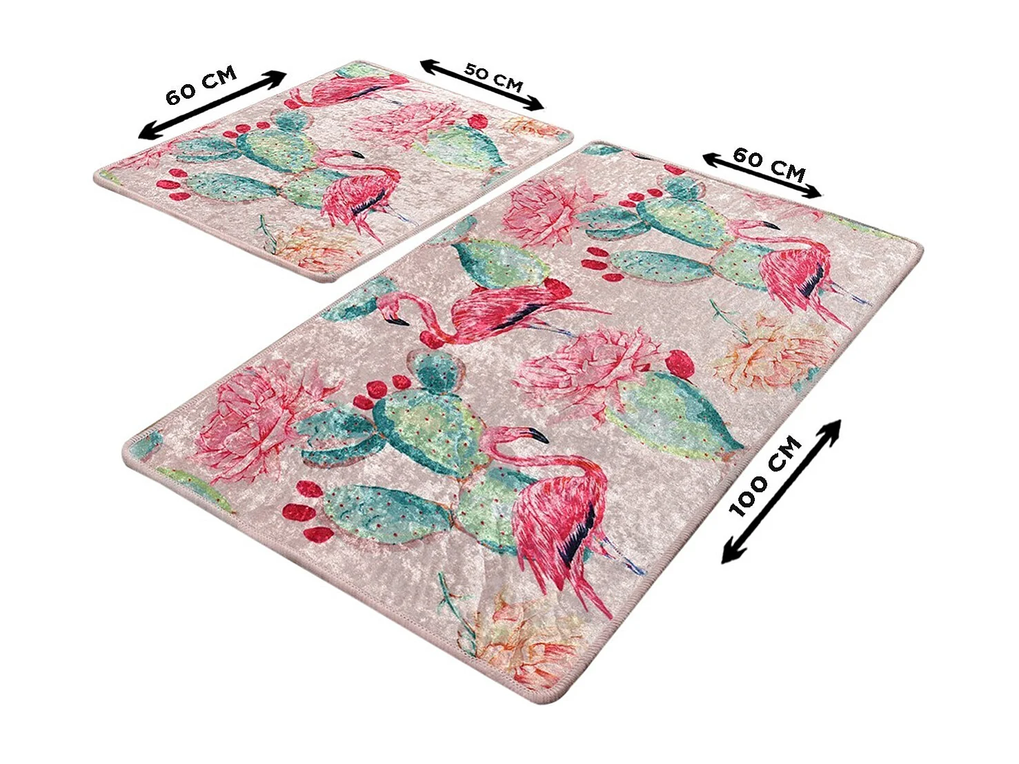 Alfombra de baño Set (2 piezas) Flamenco multicolor