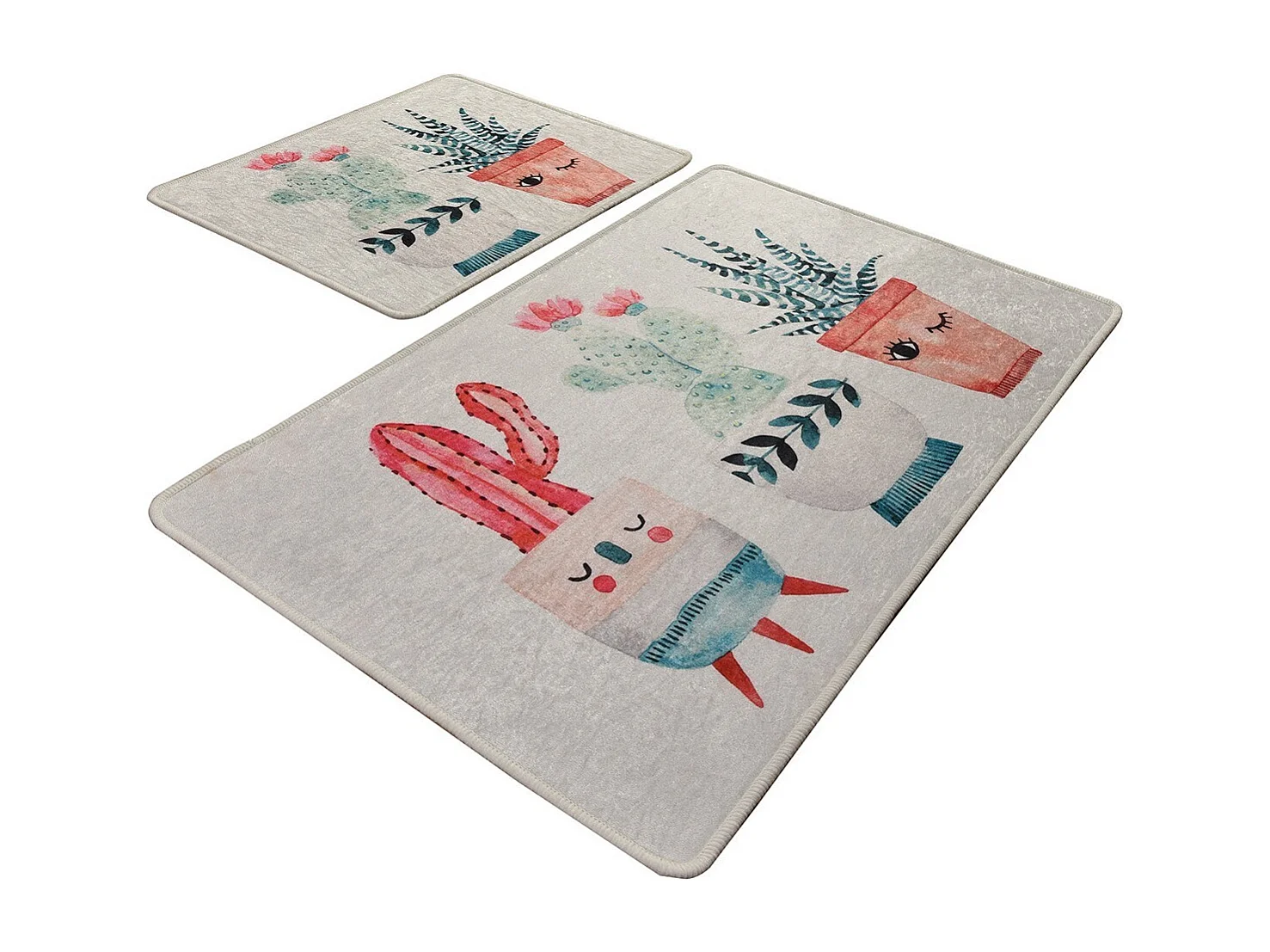 Alfombra de baño Set (2 piezas) Happy Cactus multicolor