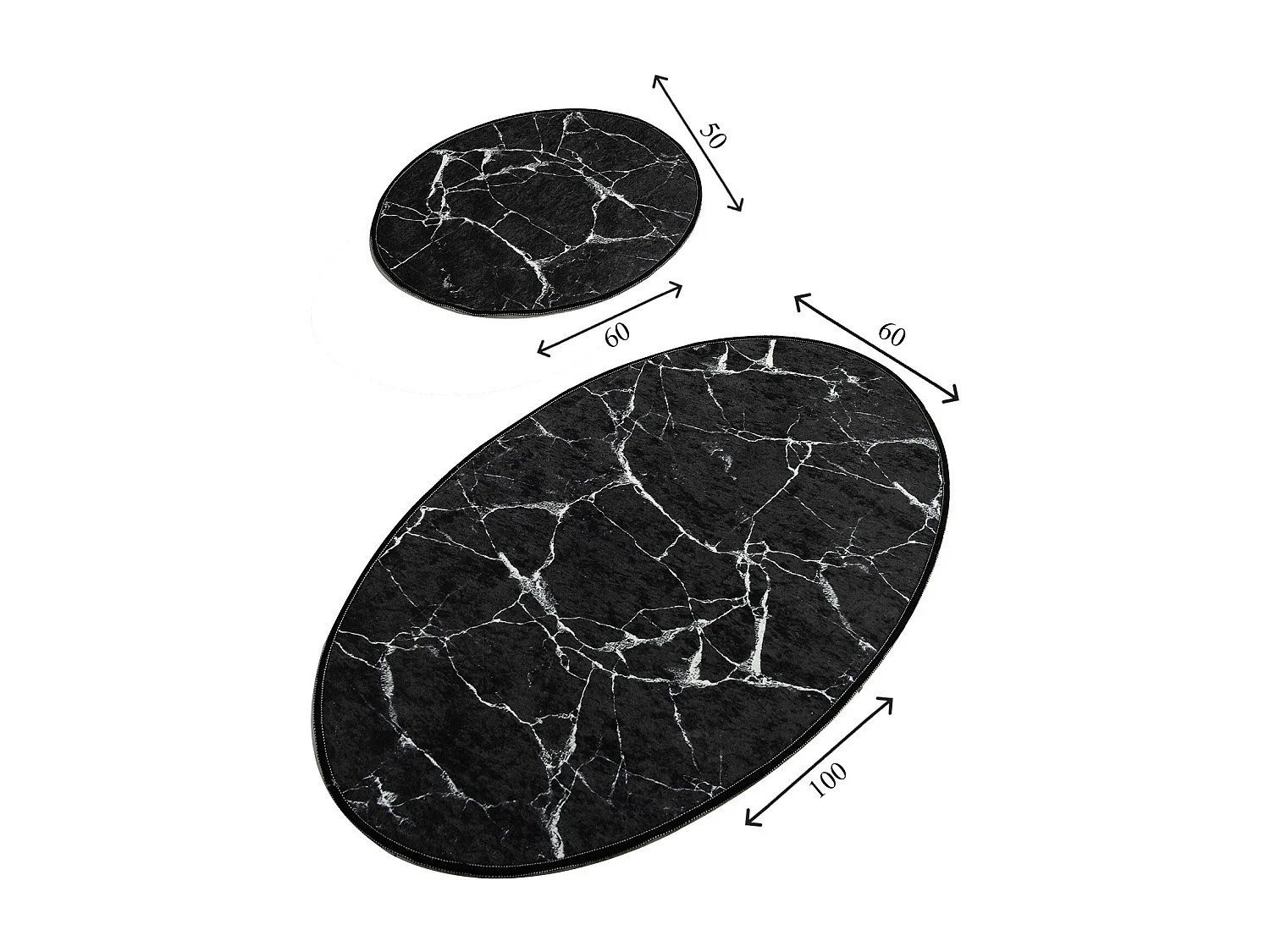 Alfombra de baño Set (2 piezas) Marble DJT multicolor