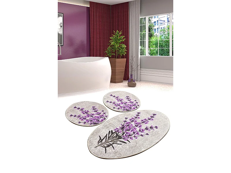 Alfombra de baño Set (3 piezas) Lavender multicolor