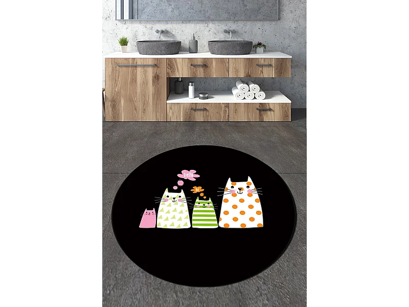 Alfombra de baño Four Cats Circle Djt 100 multicolor