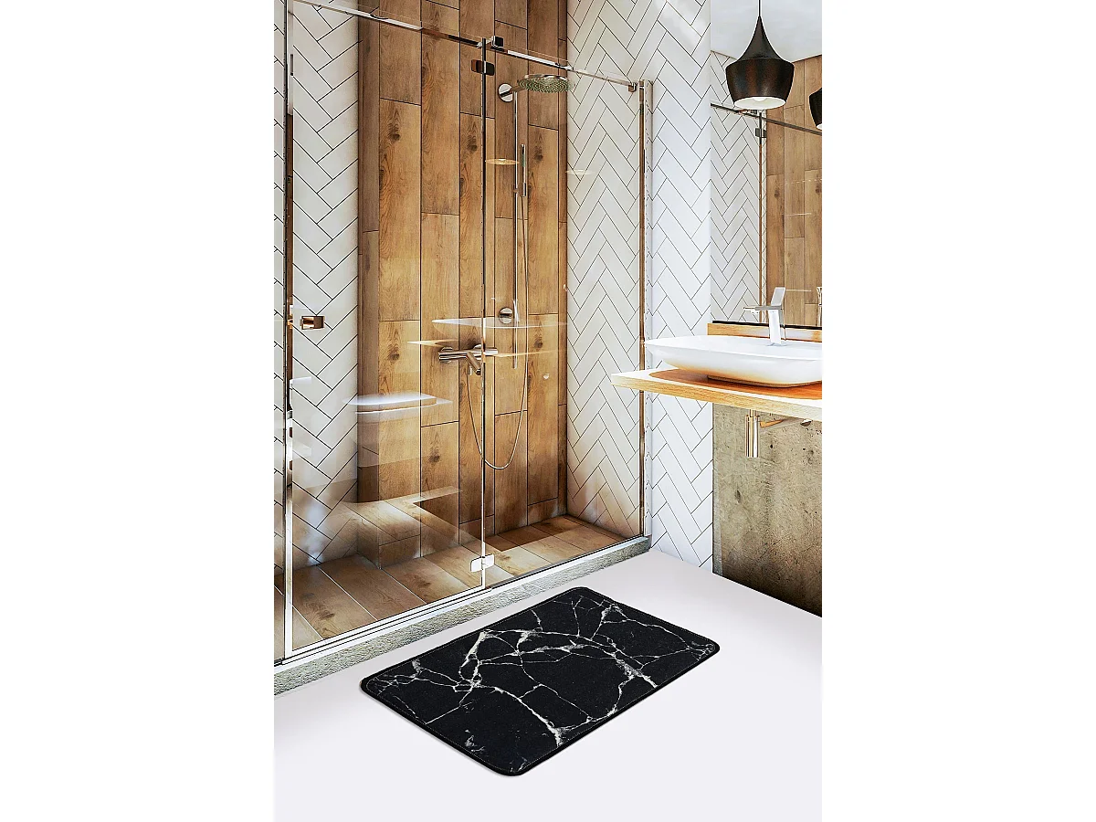 Marmor-Badematte rutschfest waschbar 40x60 cm