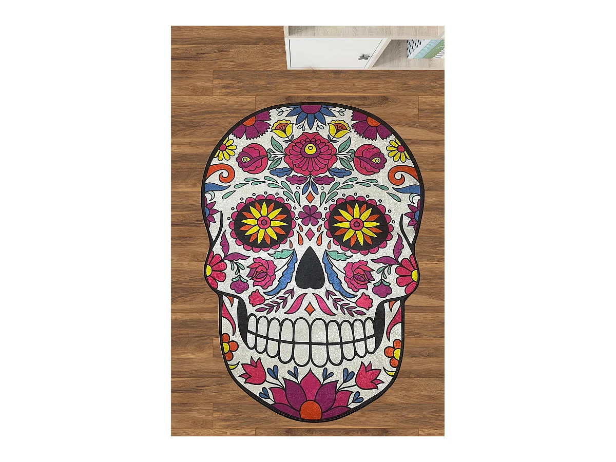 Alfombra de baño Skull Djt (100 x 150) multicolor