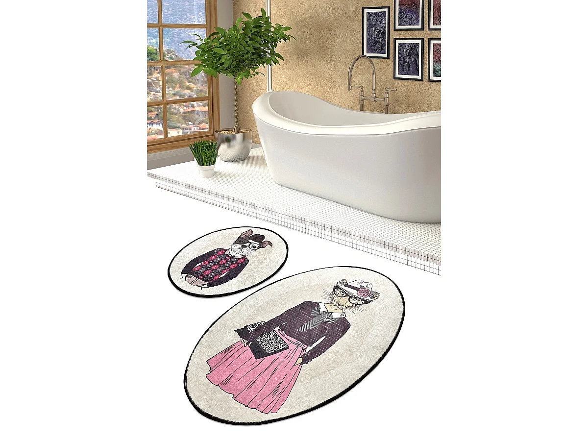 Alfombra de baño Set (2 piezas) Dude DJT multicolor