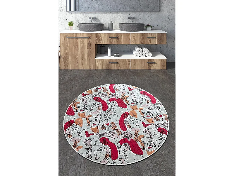 Alfombra de baño Faccia Djt (120 cm) multicolor