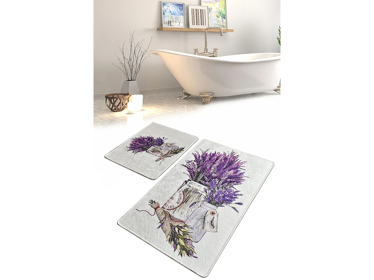 Alfombra de baño Set (2 piezas) Purpura multicolor