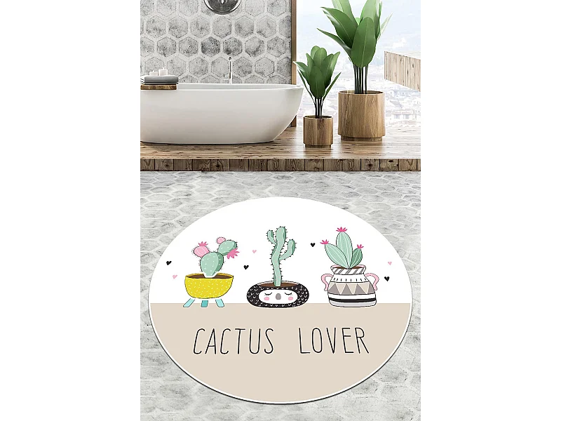 Alfombra de baño Pink Cactus Djt (200 cm) multicolor