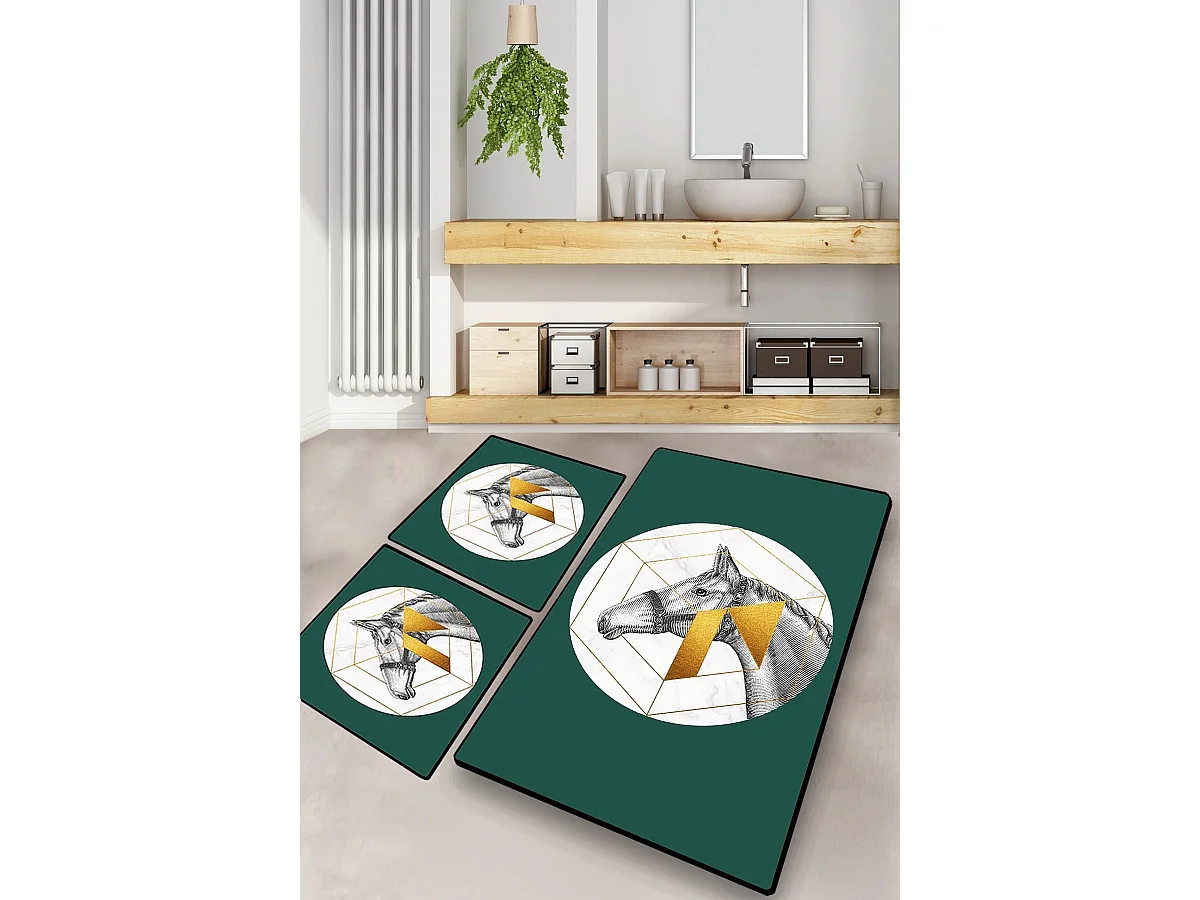 Alfombra de baño Set (3 piezas) Horse multicolor