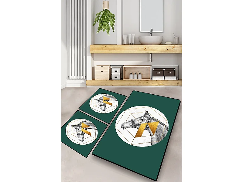 Alfombra de baño Set (3 piezas) Horse multicolor