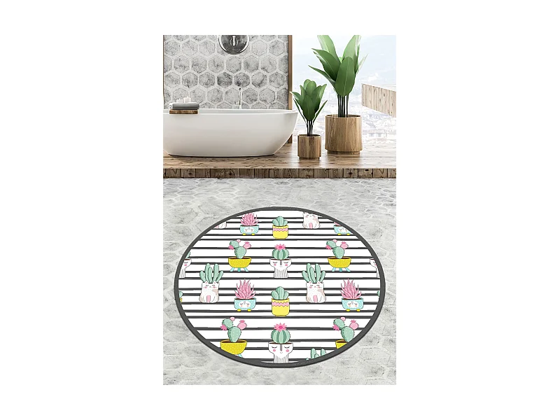 Alfombra de baño Catinus Cactus Circle Djt 200 multicolor