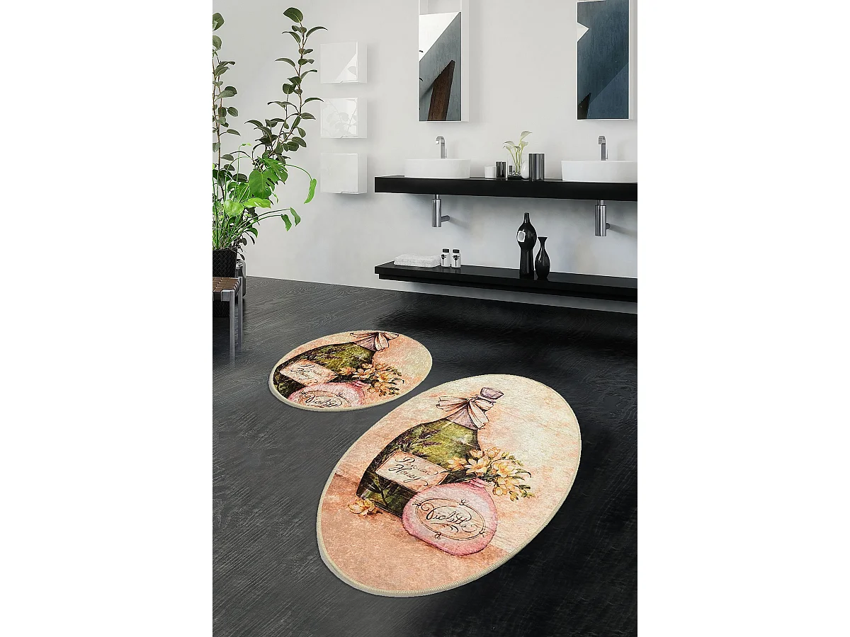 Alfombra de baño Set (2 piezas) Violeta Oval multicolor