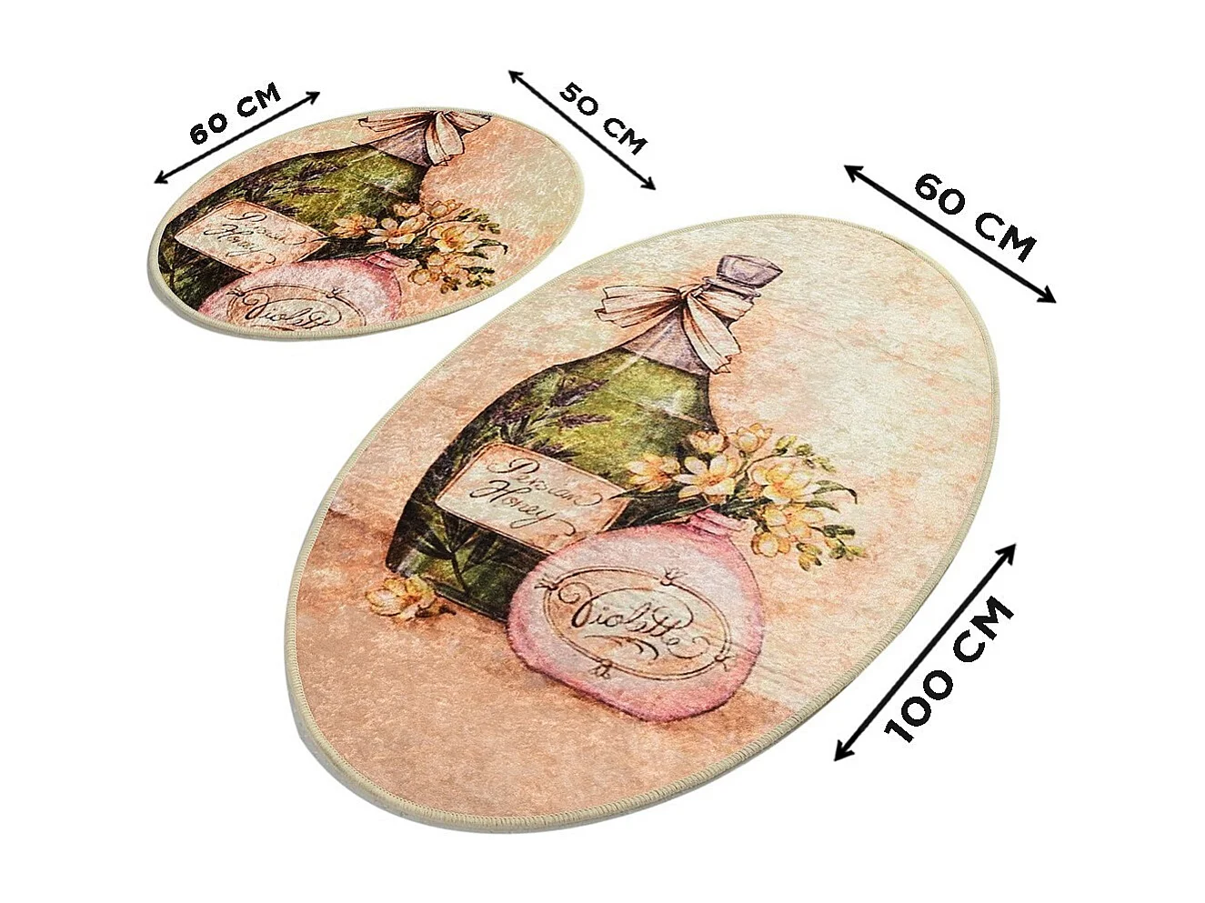 Alfombra de baño Set (2 piezas) Violeta Oval multicolor