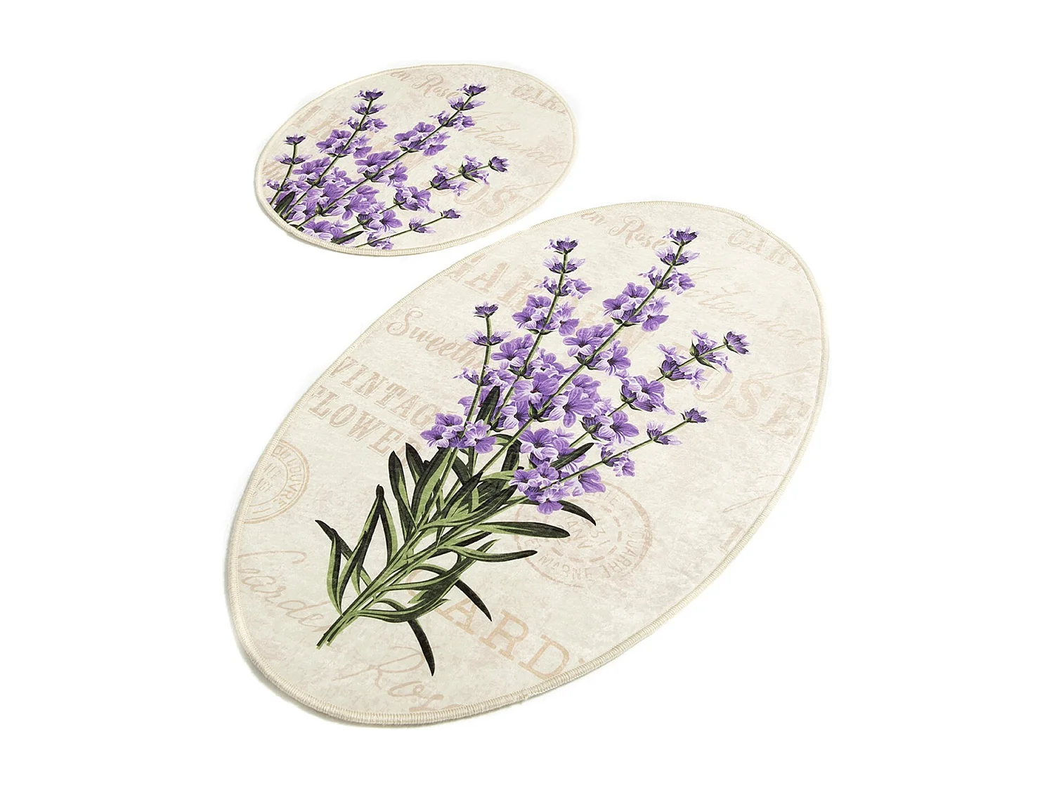 Badezimmerteppich Set 2-teilig rutschfest Lavender