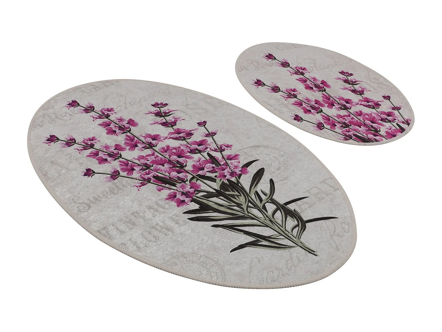 Badezimmerteppich Set 2-teilig rutschfest Lavender