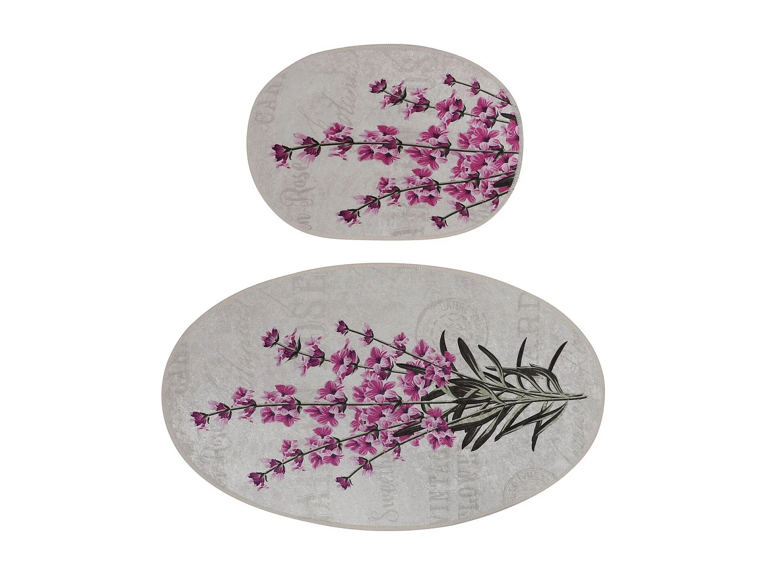 Badezimmerteppich Set 2-teilig rutschfest Lavender