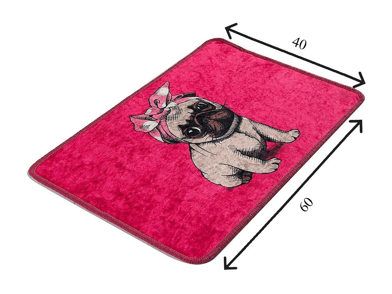 Alfombra de baño Pink Pug DJT multicolor