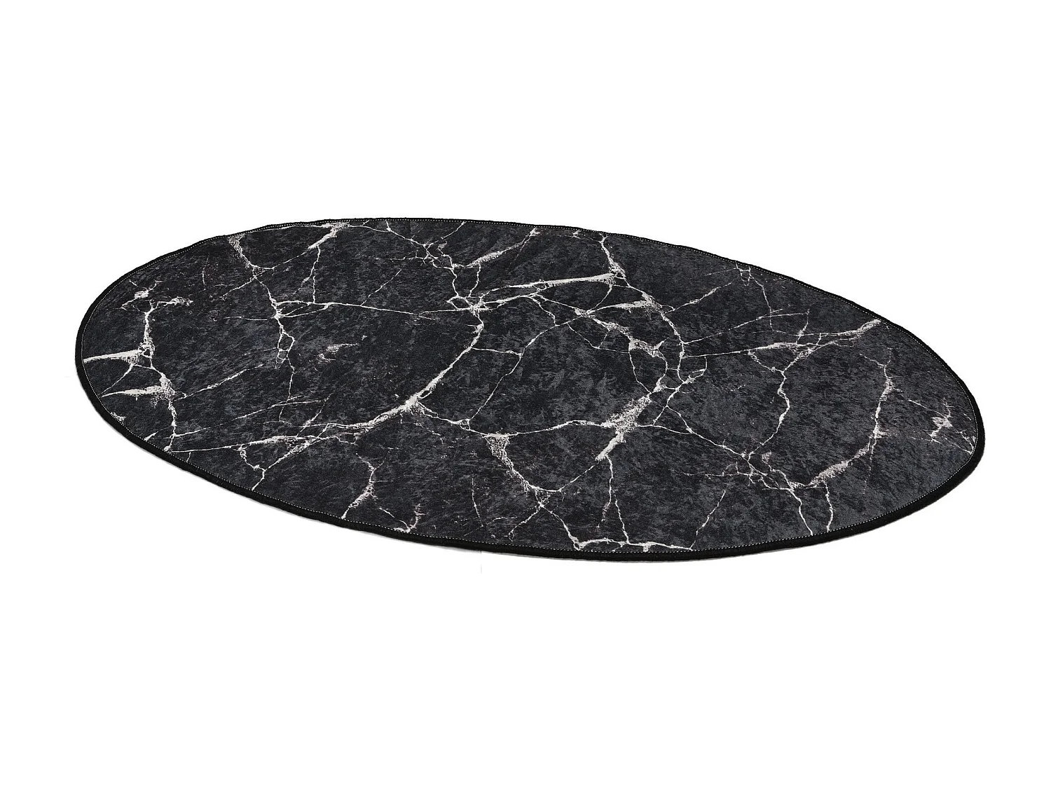 Alfombra de baño Marble DJT  negro azul marino blanco