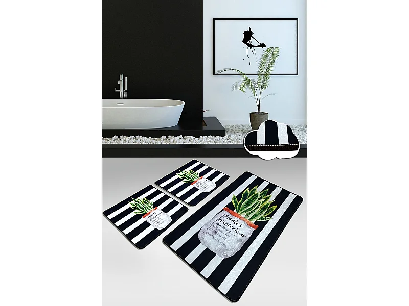 Alfombra de baño Set (3 piezas) Aloevera multicolor