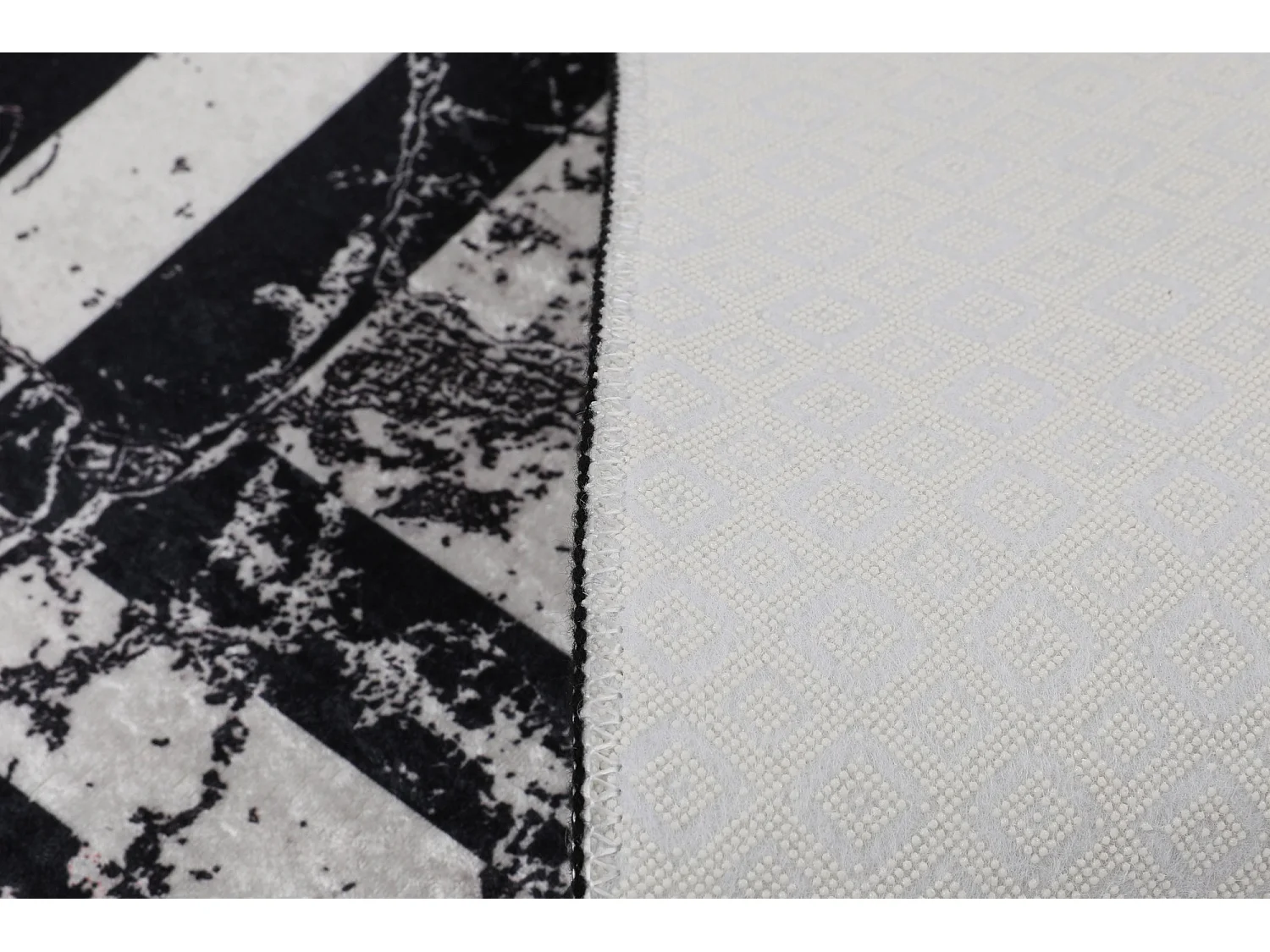 Alfombra de baño Set (2 piezas) Marmor  blanco negro