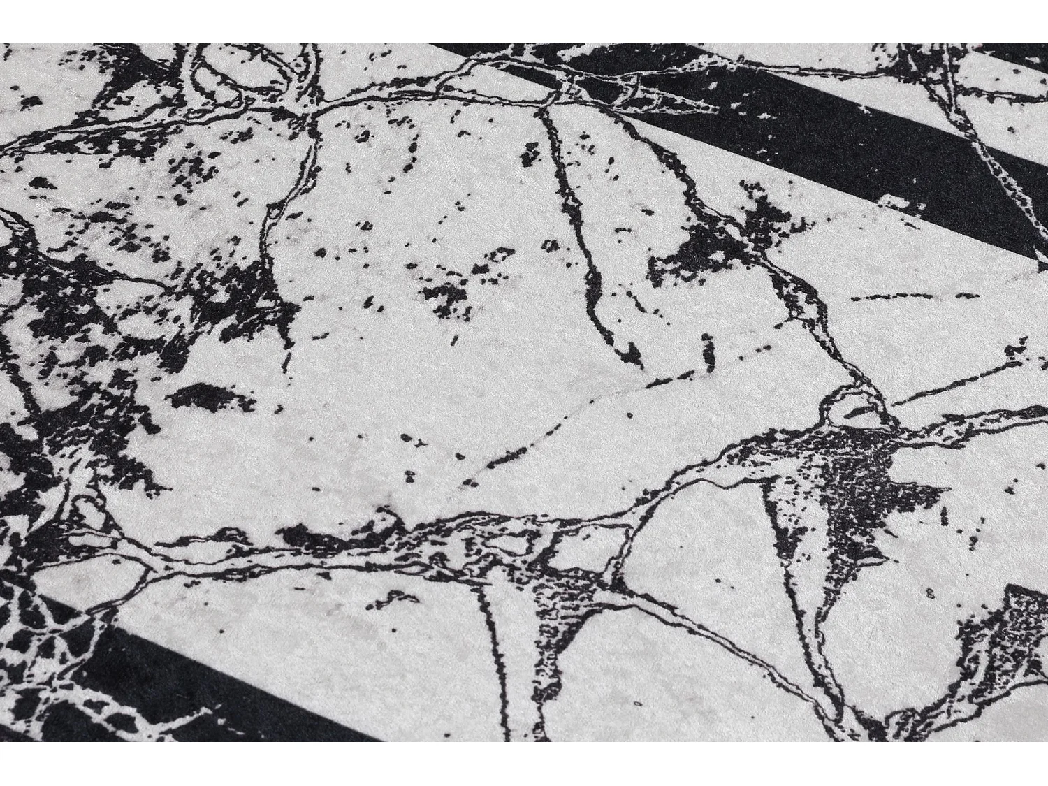 Alfombra de baño Set (2 piezas) Marmor  blanco negro