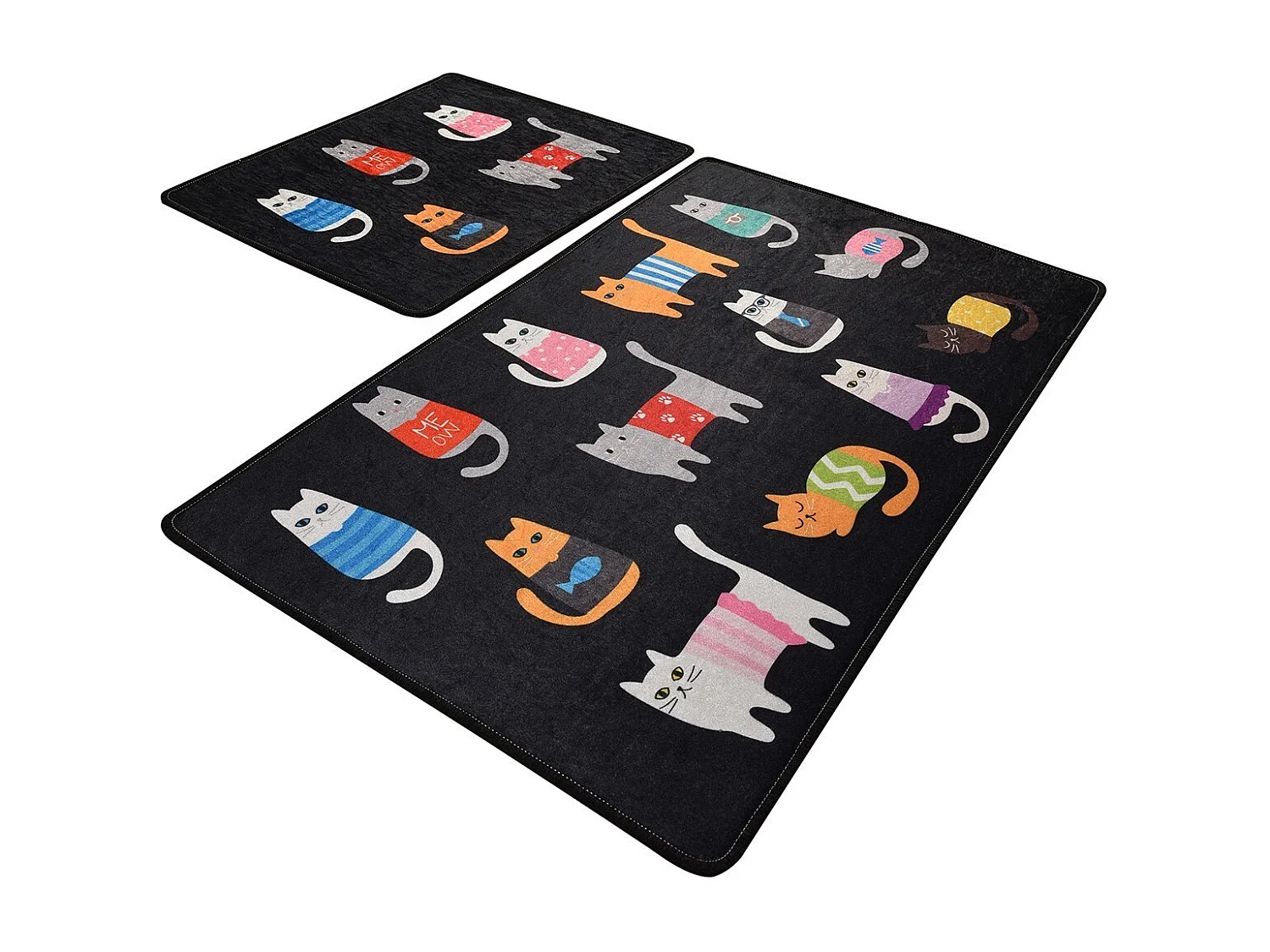 Alfombra de baño Set (2 piezas) Black Cats multicolor