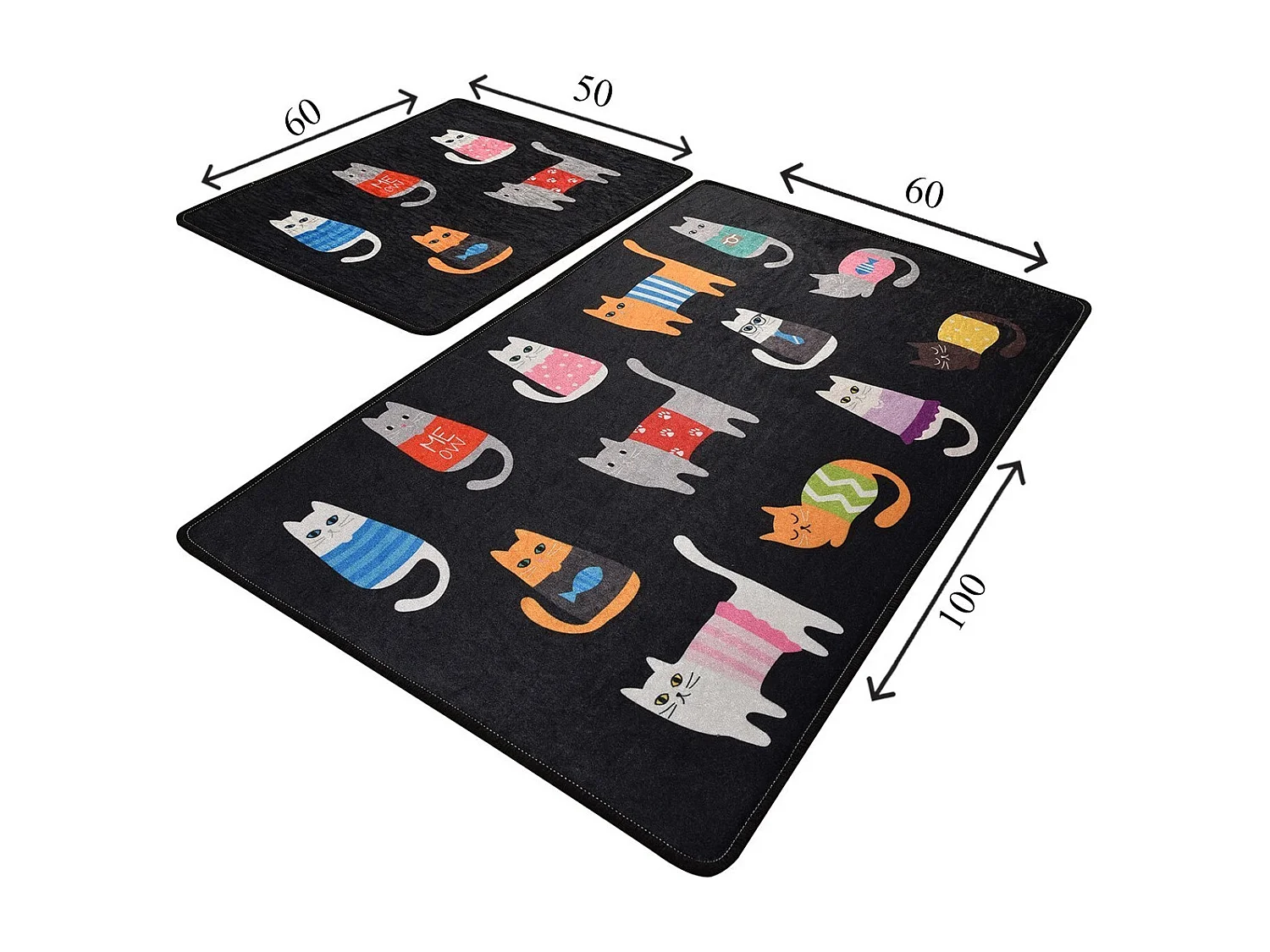 Alfombra de baño Set (2 piezas) Black Cats multicolor