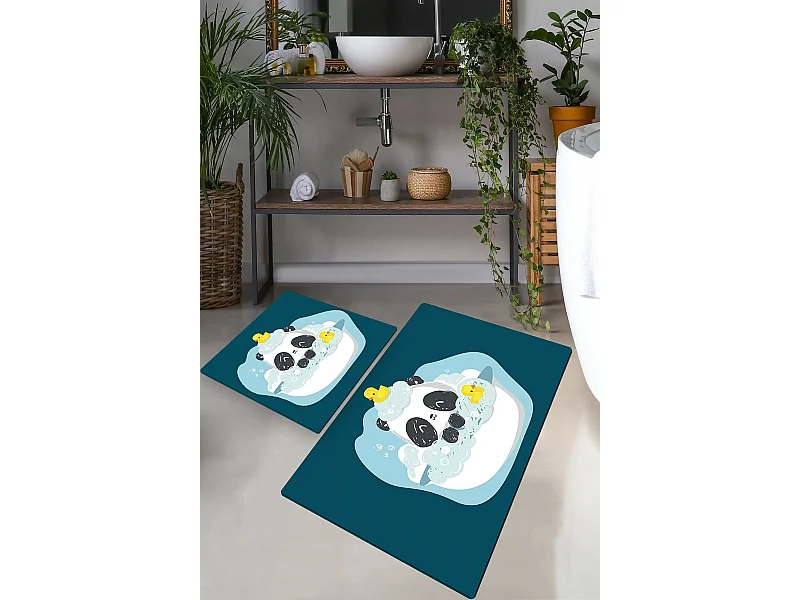 Alfombra de baño Set (2 piezas) Panda In The Water multicolor