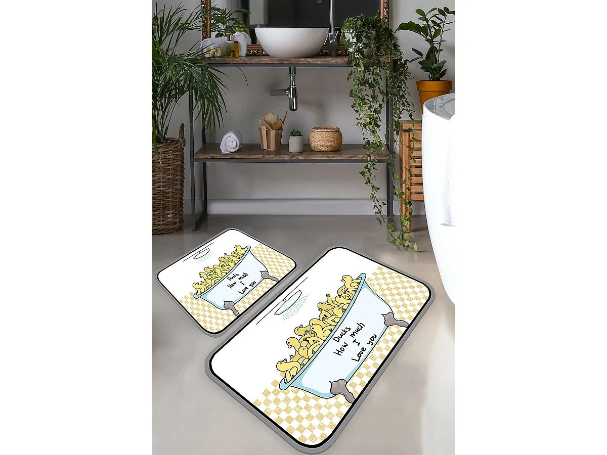 Alfombra de baño Set (2 piezas) Ducks multicolor