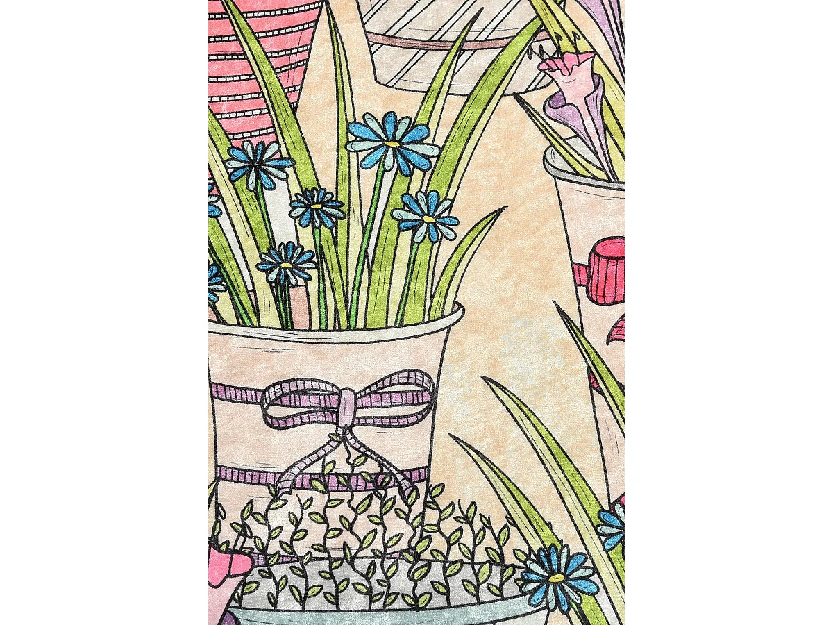 Alfombra de baño Flowerpot DJT multicolor