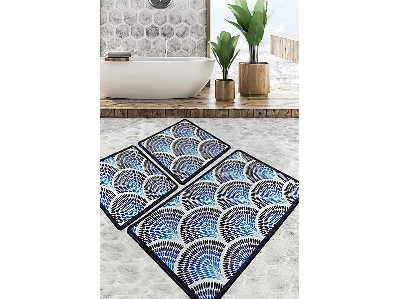 Alfombra de baño Set (2 piezas) Azul  multicolor