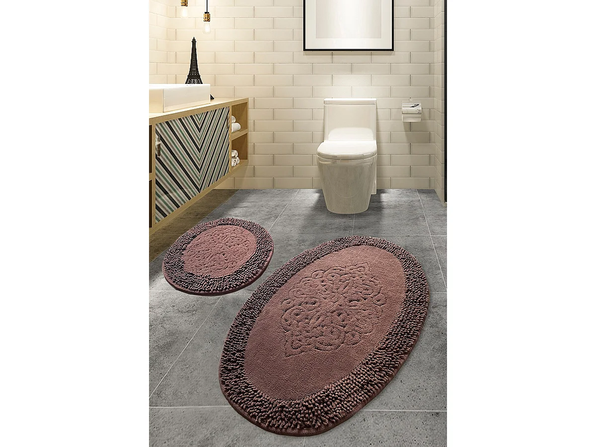 Alfombra de baño Set (2 piezas) Piante Oval  multicolor