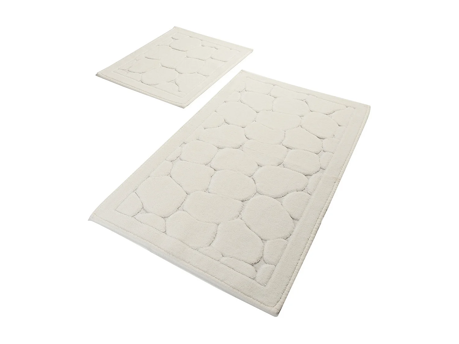 Set Badematten aus rutschfestem Baumwoll-Parma - Ecrù