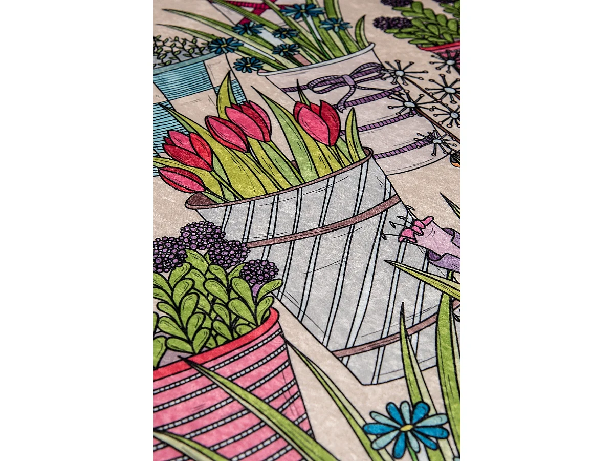 Alfombra de baño Set (2 piezas) Flowerpot DJT multicolor