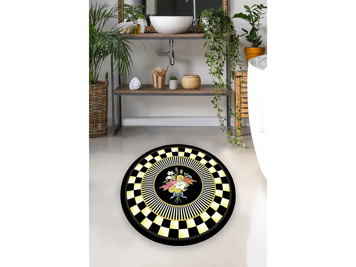 Alfombra de baño Quadratic 120 multicolor