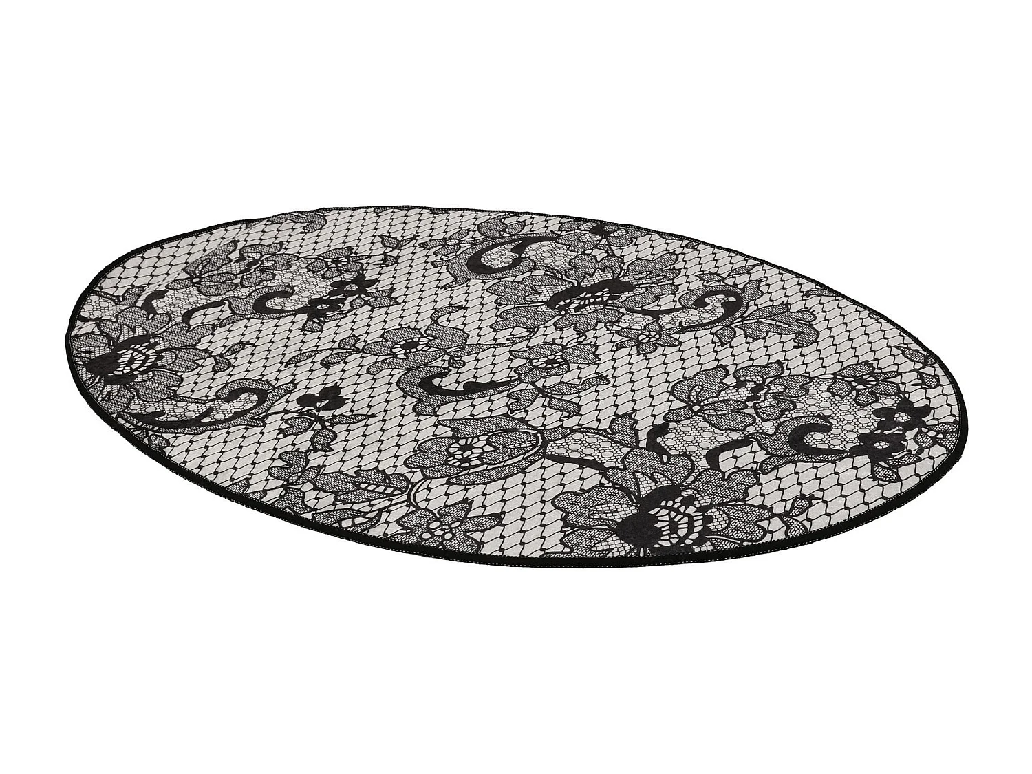 Alfombra de baño Lace DJT  gris blanco negro