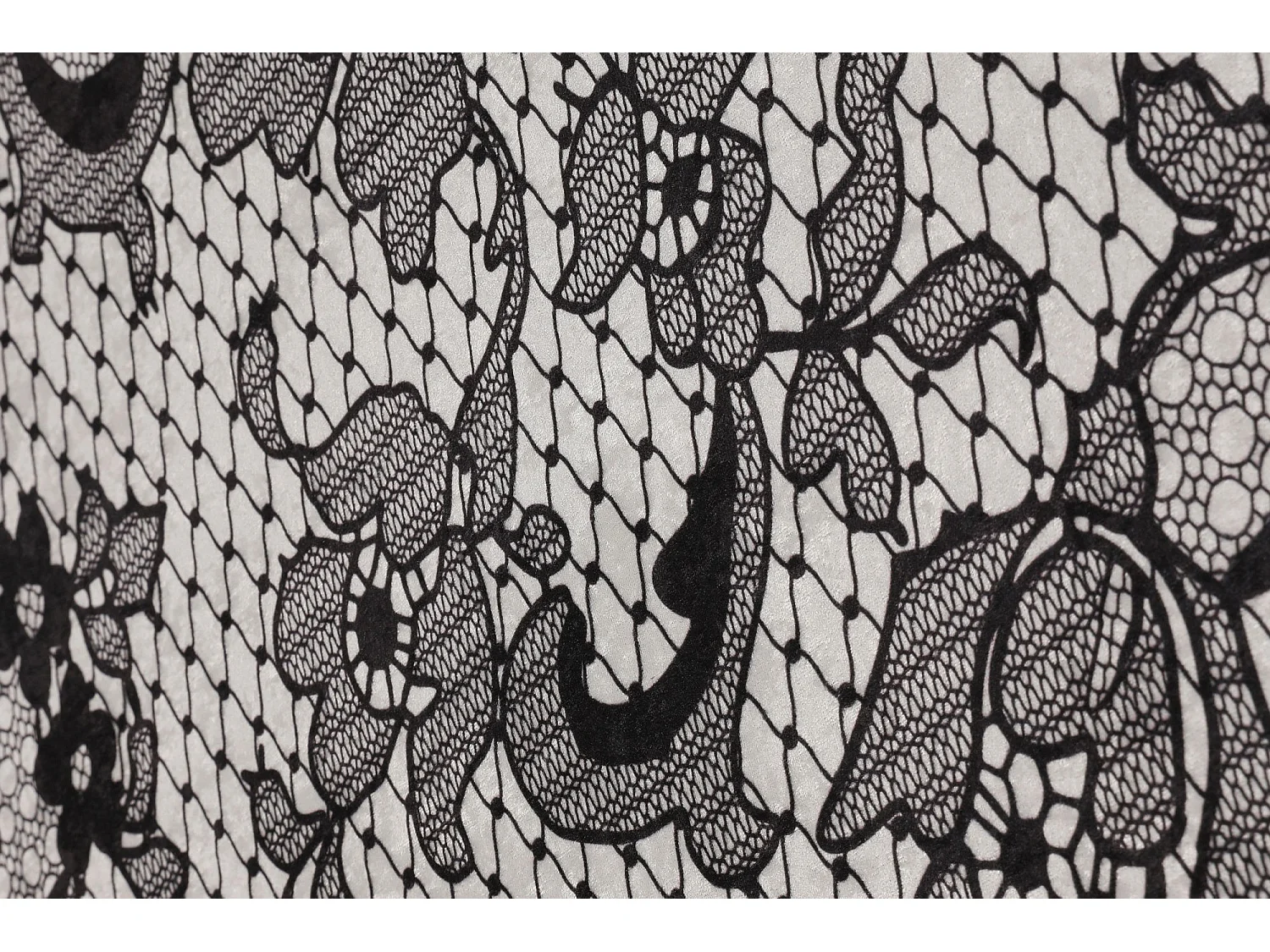 Alfombra de baño Lace DJT  gris blanco negro