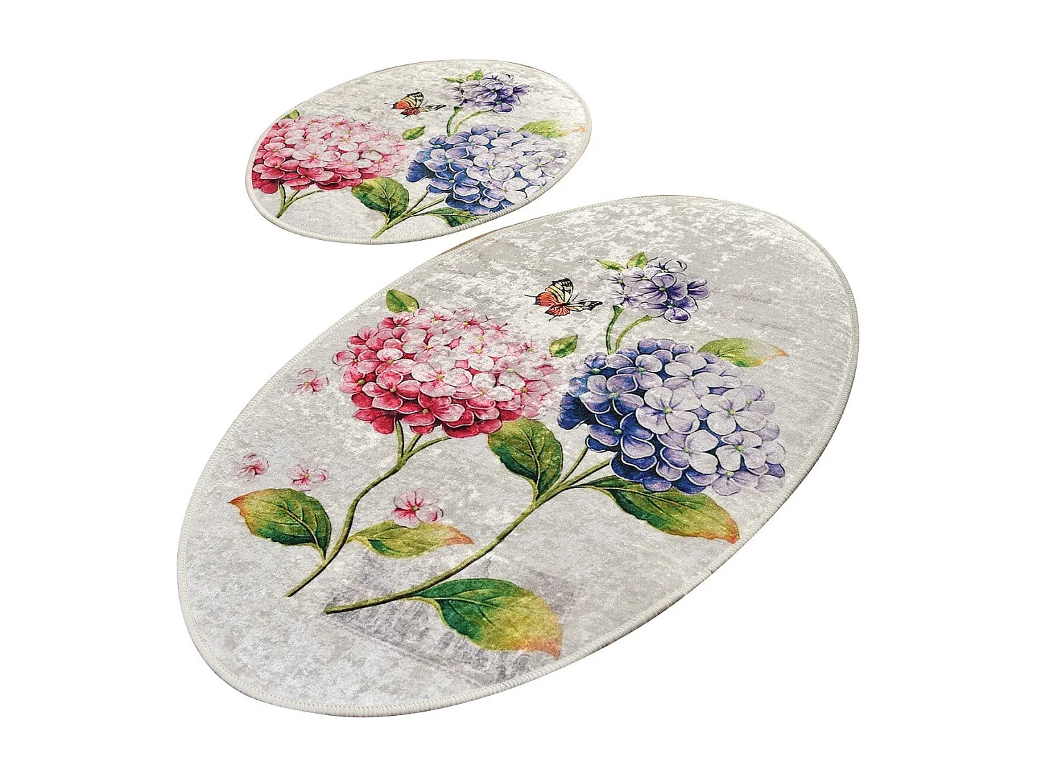 Set Badematten rutschfest waschbar aus Polyester Ortanca