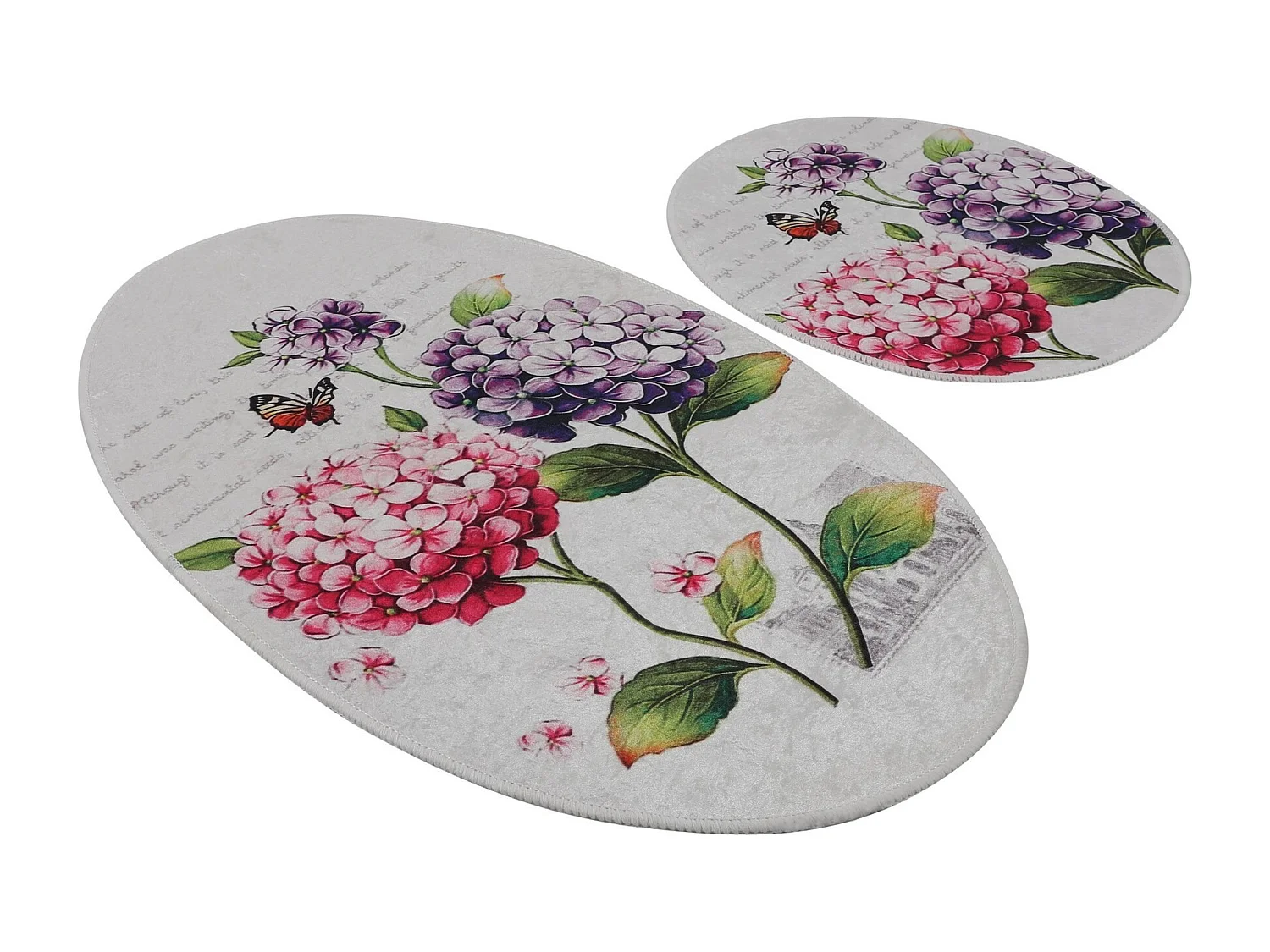 Set Badematten rutschfest waschbar aus Polyester Ortanca