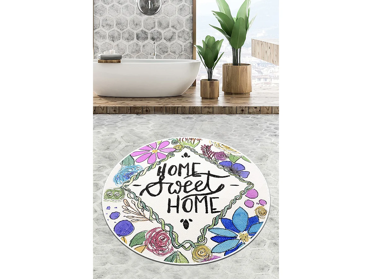 Alfombra de baño Topiary Circle Djt 80 multicolor