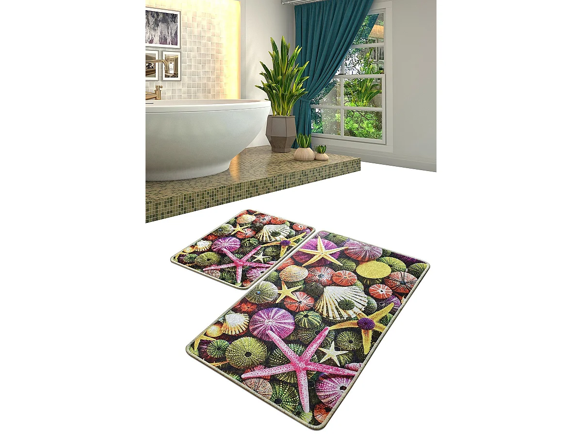 Alfombra de baño Set (2 piezas) Estrella multicolor