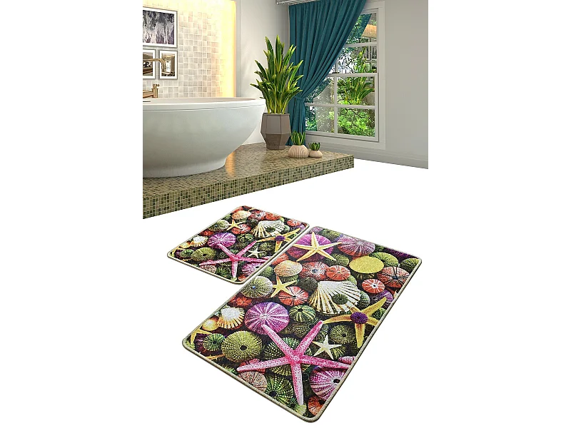 Alfombra de baño Set (2 piezas) Estrella multicolor