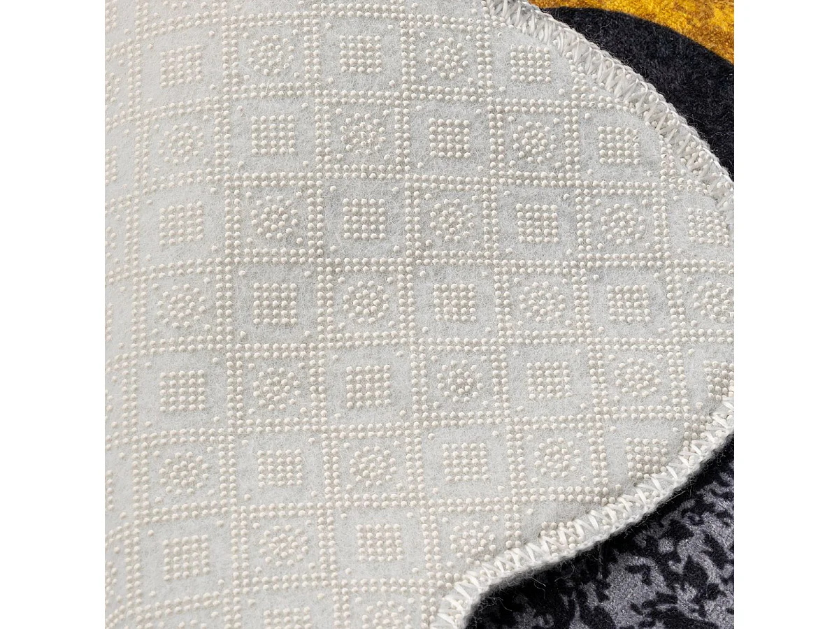Set Badematten aus Polyester, rutschfest, Circle-Set - Gelb