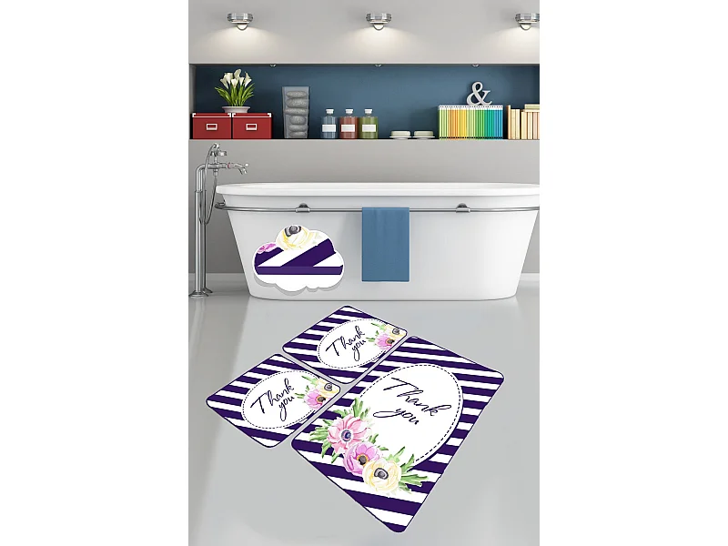 Alfombra de baño Set (3 piezas) Thank You multicolor