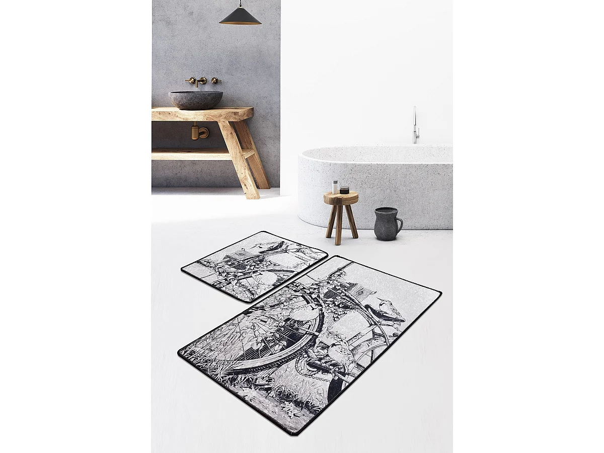 Alfombra de baño Set (2 piezas) Hand Draw multicolor