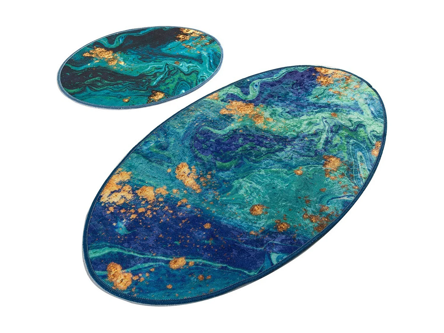 Alfombra de baño Set (2 piezas) Marbling multicolor