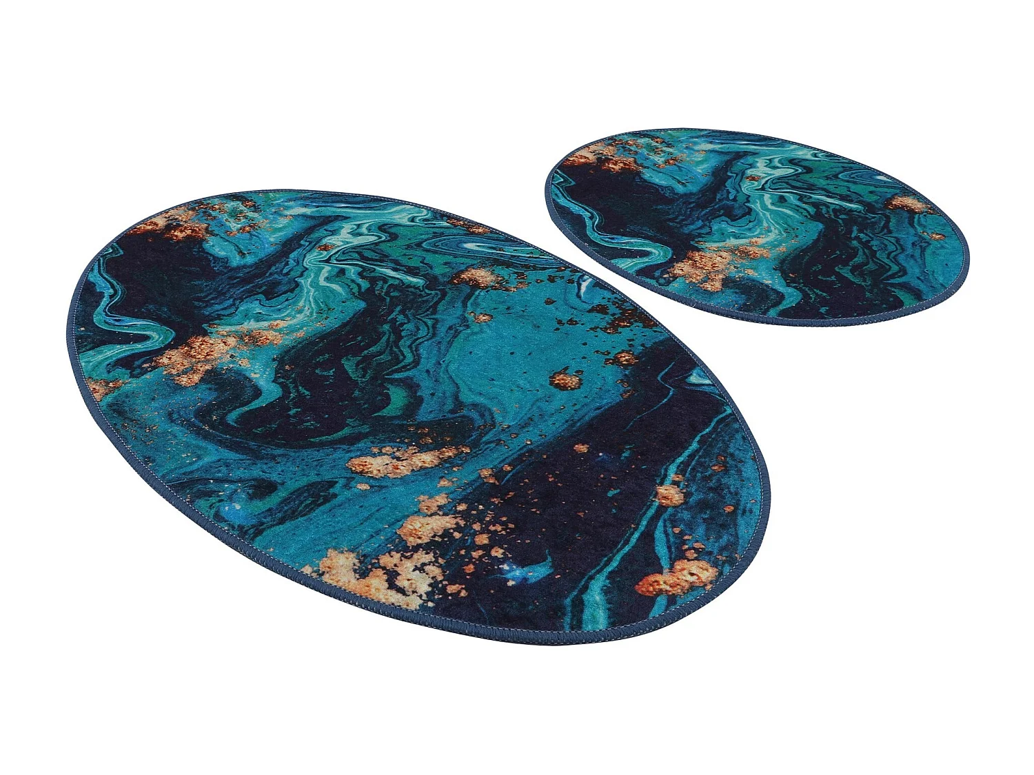 Alfombra de baño Set (2 piezas) Marbling multicolor