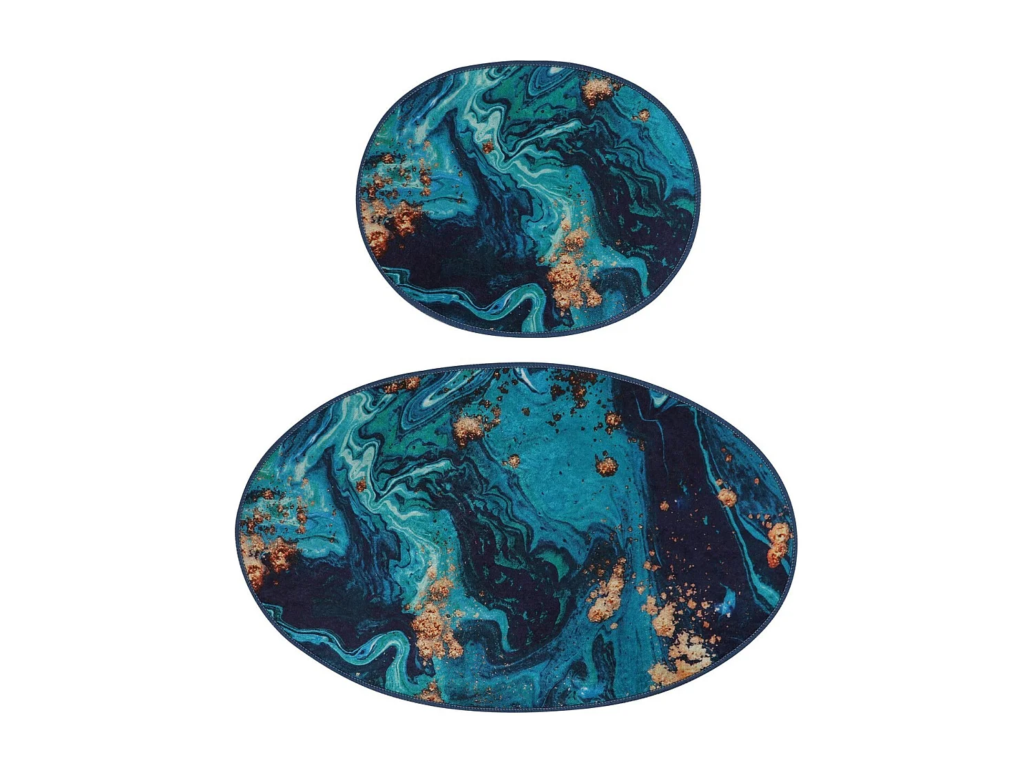 Alfombra de baño Set (2 piezas) Marbling multicolor