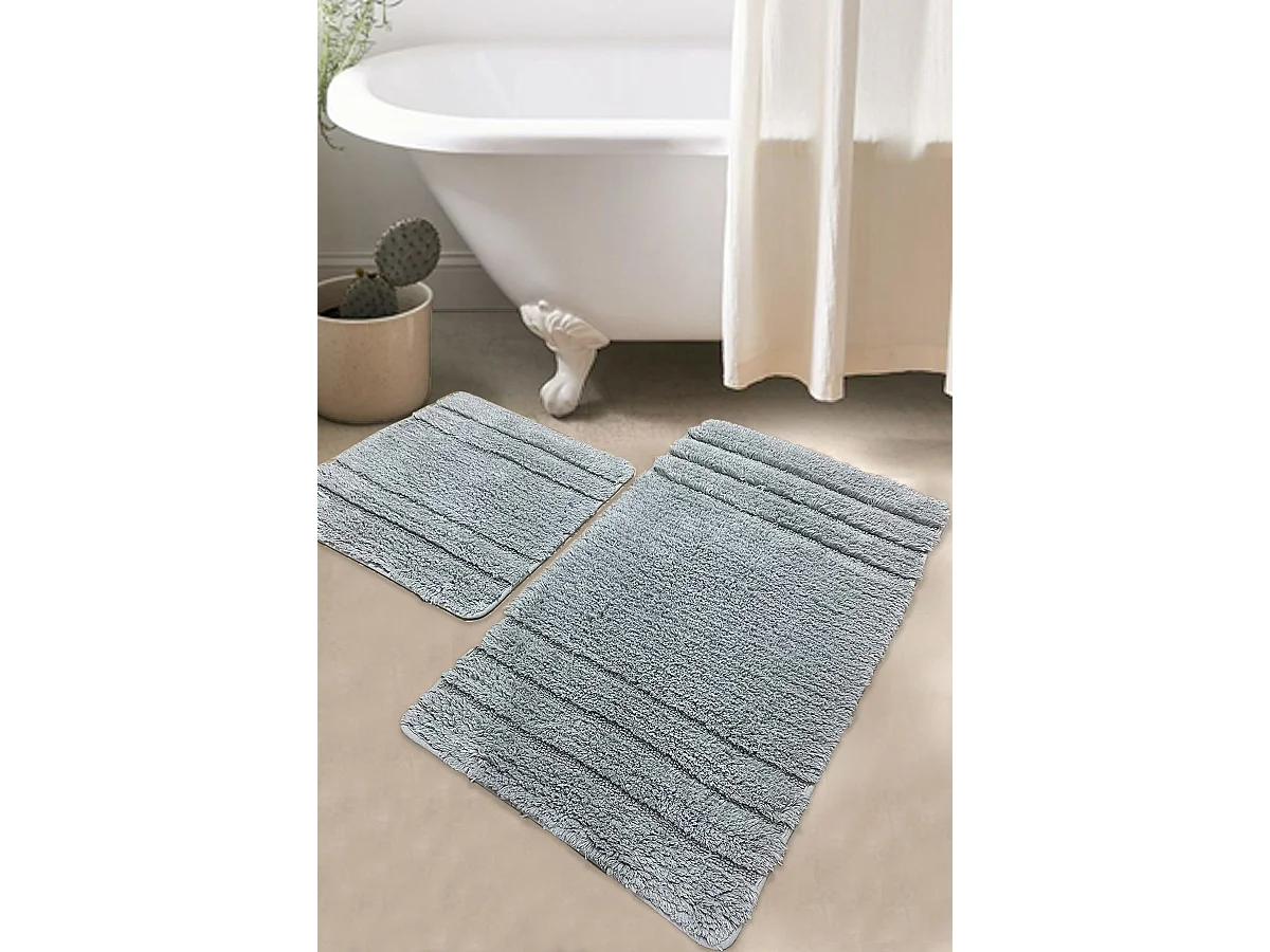 Alfombra de baño Set (2 piezas) Elena  gris