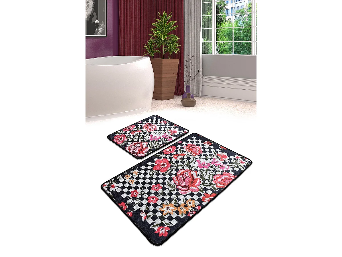 Alfombra de baño Set (2 piezas) Black Rose multicolor