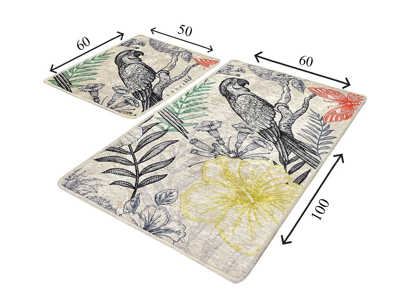 Alfombra de baño Set (2 piezas) Parrot multicolor